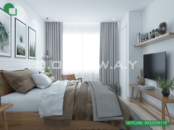 PN1(2)- Thiết kế nội thất căn hộ 72m2 Hồng Hà Eco City với 2PN tiện nghi