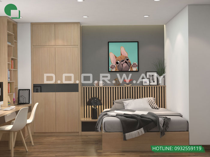 PN2(1)- Thiết kế nội thất căn hộ 72m2 Hồng Hà Eco City với 2PN tiện nghi