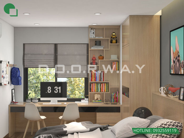 PN2(2)- Thiết kế nội thất căn hộ 72m2 Hồng Hà Eco City với 2PN tiện nghi