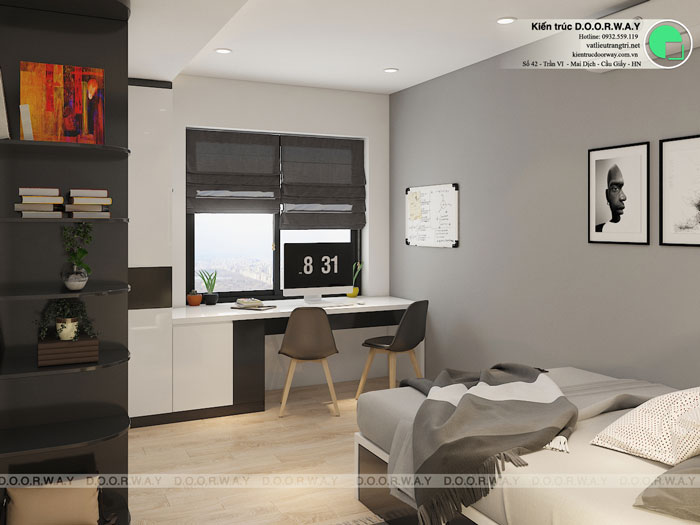 PN3(2)- Xem trọn nội thất căn hộ 83m2 Hồng Hà Eco City | Doorway