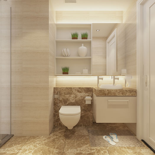 WC(1) - Khám phá nội thất căn hộ 80m2 Hồng Hà Eco City