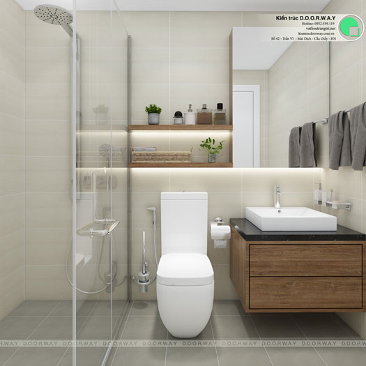 WC(1)- Xem trọn nội thất căn hộ 83m2 Hồng Hà Eco City | Doorway