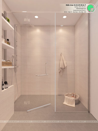 WC(2)- Thiết kế nội thất căn hộ 72m2 Hồng Hà Eco City với 2PN tiện nghi