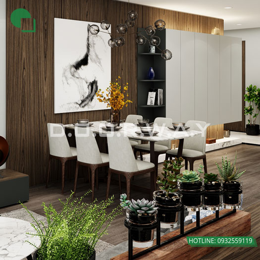 PBA1- Làm đẹp nội thất căn hộ 98m2 Hinode City với vật liệu gỗ