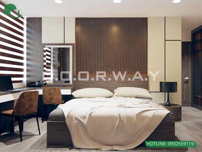 PN1(1)- Làm đẹp nội thất căn hộ 98m2 Hinode City với vật liệu gỗ