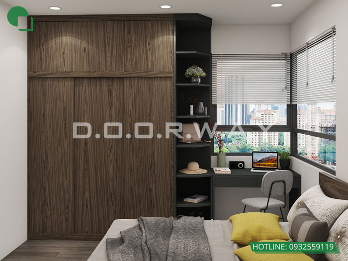 PN3(2)- Làm đẹp nội thất căn hộ 98m2 Hinode City với vật liệu gỗ